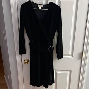 Talbots Elegant Black Wrap Dress